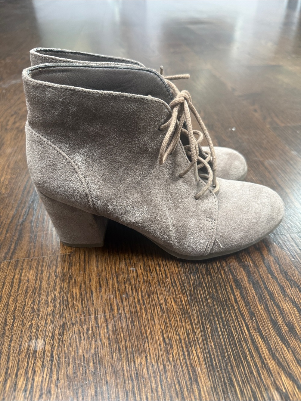 Madden Girl Ankle Booties Boots Women's 7 M "Torch" Taupe Faux Suede